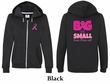 Ladies Hoodie Pink Ribbon Save Them All Front & Back Full Zip Hoody