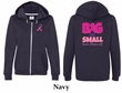 Ladies Hoodie Pink Ribbon Save Them All Front & Back Full Zip Hoody