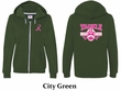 Ladies Hoodie Pink Ribbon Tackle Cancer Front & Back Full Zip Hoody