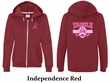 Ladies Hoodie Pink Ribbon Tackle Cancer Front & Back Full Zip Hoody