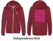 Ladies Hoodie Pink Ribbon Tough Guys Front & Back Print Full Zip Hoody