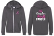 Ladies Hoodie Pink Ribbon Tougher Front & Back Full Zip Hoody