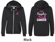 Ladies Hoodie Pink Ribbon Tougher Front & Back Full Zip Hoody