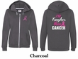 Ladies Hoodie Pink Ribbon Tougher Front & Back Full Zip Hoody
