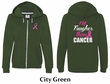Ladies Hoodie Pink Ribbon Tougher Front & Back Full Zip Hoody