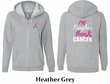Ladies Hoodie Pink Ribbon Tougher Front & Back Full Zip Hoody