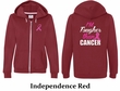 Ladies Hoodie Pink Ribbon Tougher Front & Back Full Zip Hoody