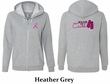 Ladies Hoodie Pink Ribbon Walkin For Cure Front & Back Full Zip Hoody