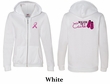 Ladies Hoodie Pink Ribbon Walkin For Cure Front & Back Full Zip Hoody