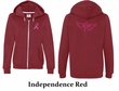 Ladies Hoodie Pink Ribbon Wings Front & Back Print Full Zip Hoody