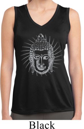 Ladies Iconic Buddha Sleeveless Moisture Wicking Tee
