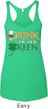 Ladies Irish Shirt Drink Til Yer Green Tri Blend Racerback Tank Top