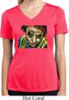 Ladies Joker Face Moisture Wicking V-neck Shirt