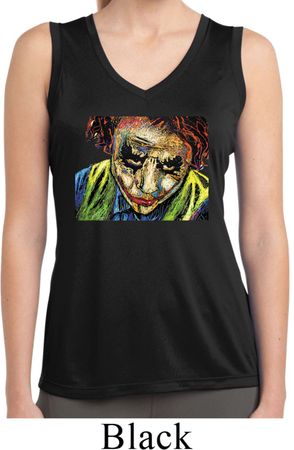 Ladies Joker Face Sleeveless Moisture Wicking Shirt