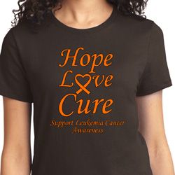 Ladies Leukemia Cancer Awareness Hope Love Cure T-shirt