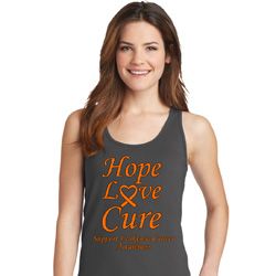 Ladies Leukemia Cancer Awareness Hope Love Cure Tank Top