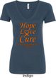 Ladies Leukemia Cancer Awareness Hope Love Cure V-Neck