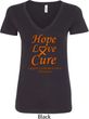 Ladies Leukemia Cancer Awareness Hope Love Cure V-Neck