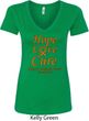 Ladies Leukemia Cancer Awareness Hope Love Cure V-Neck