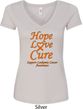 Ladies Leukemia Cancer Awareness Hope Love Cure V-Neck