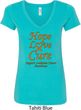 Ladies Leukemia Cancer Awareness Hope Love Cure V-Neck