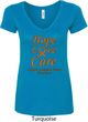 Ladies Leukemia Cancer Awareness Hope Love Cure V-Neck