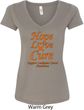Ladies Leukemia Cancer Awareness Hope Love Cure V-Neck