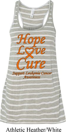 Ladies Leukemia Cancer Hope Love Cure Flowy Racerback