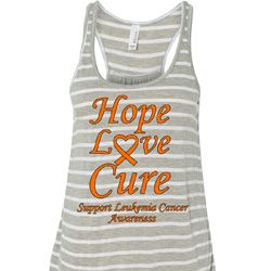 Ladies Leukemia Cancer Hope Love Cure Flowy Racerback