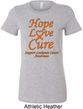 Ladies Leukemia Cancer Hope Love Cure Longer Length Shirt