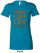 Ladies Leukemia Cancer Hope Love Cure Longer Length Shirt