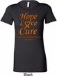 Ladies Leukemia Cancer Hope Love Cure Longer Length Shirt