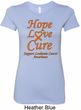 Ladies Leukemia Cancer Hope Love Cure Longer Length Shirt