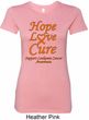 Ladies Leukemia Cancer Hope Love Cure Longer Length Shirt