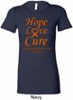 Ladies Leukemia Cancer Hope Love Cure Longer Length Shirt