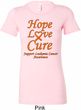 Ladies Leukemia Cancer Hope Love Cure Longer Length Shirt