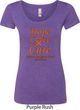 Ladies Leukemia Cancer Hope Love Cure Scoop Neck