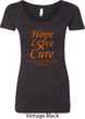 Ladies Leukemia Cancer Hope Love Cure Scoop Neck