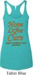 Ladies Leukemia Cancer Hope Love Cure Tri Blend Racerback