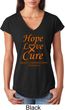 Ladies Leukemia Cancer Hope Love Cure Tri Blend V-neck