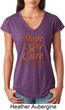 Ladies Leukemia Cancer Hope Love Cure Tri Blend V-neck