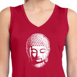 Ladies Little Buddha Head Sleeveless Moisture Wicking Tee