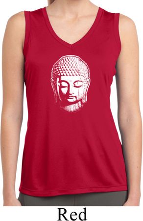 Ladies Little Buddha Head Sleeveless Moisture Wicking Tee