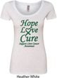 Ladies Liver Cancer Awareness Hope Love Cure Scoop Neck