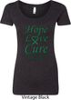 Ladies Liver Cancer Awareness Hope Love Cure Scoop Neck