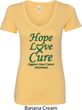 Ladies Liver Cancer Awareness Hope Love Cure V-Neck