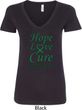 Ladies Liver Cancer Awareness Hope Love Cure V-Neck