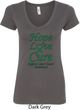 Ladies Liver Cancer Awareness Hope Love Cure V-Neck