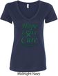 Ladies Liver Cancer Awareness Hope Love Cure V-Neck