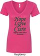 Ladies Liver Cancer Awareness Hope Love Cure V-Neck